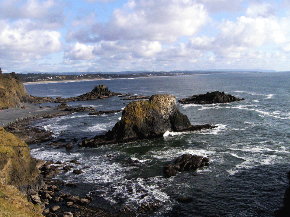 Taking in the the rugged beauty of the Oregon Coast from Yaquina Head  Outstanding Natural Area.