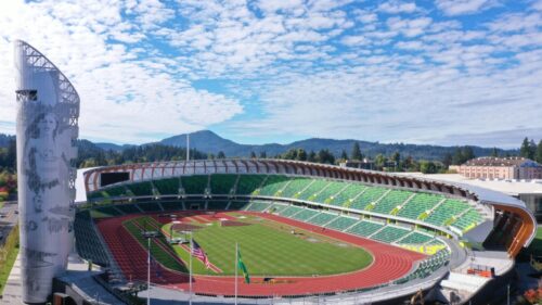 Hayward Field hosts track and field athletes from 200 countries at the World Athletics Championships Oregon22 in July.