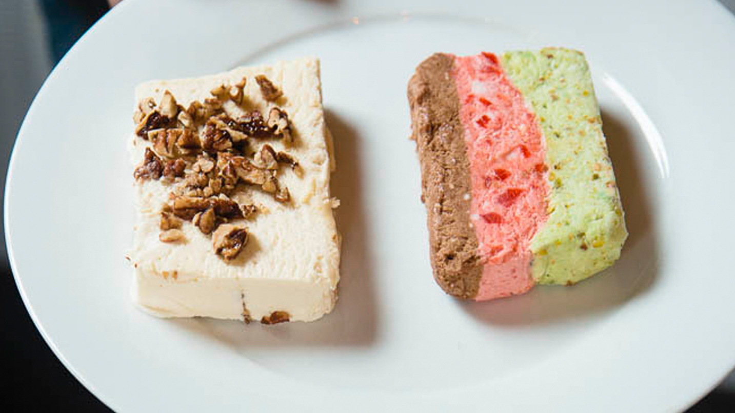 ice cream dessert on plate
