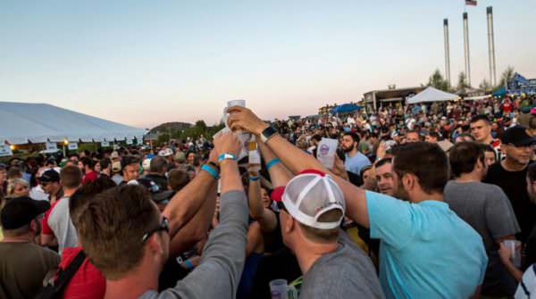 Group cheers at Bend Brewfest