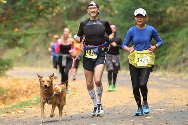 Runners in the Columbia River Gorge Marathon
