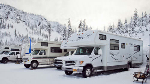 Winter camping at Hoodoo Ski Area.