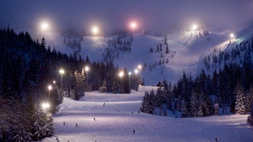 Mt. Hood Skibowl night skiing.