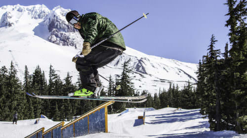 An overview of the Timberline spring parks. Springtime in the park at Timberline Lodge & Ski Area. Photo: Topher Newett/ Timberline Lodge & Ski Area