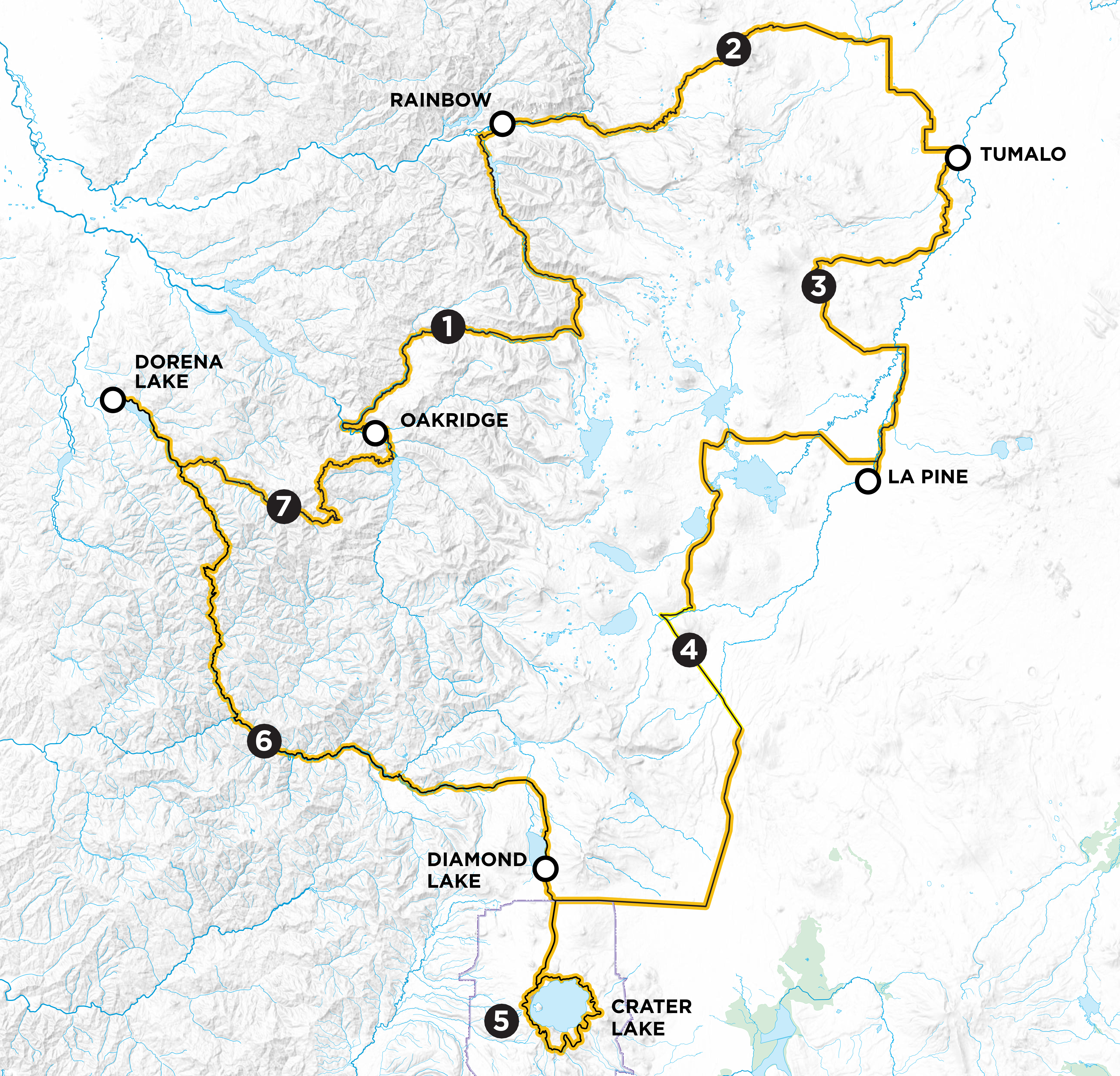 Map of the 2019 Cycle Oregon Classic route