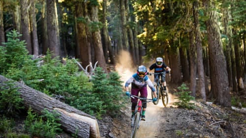 Enjoying the single track on the lower mountain forested trails at Mt. Bachelor. (Photo credit: Mt. Bachelor)