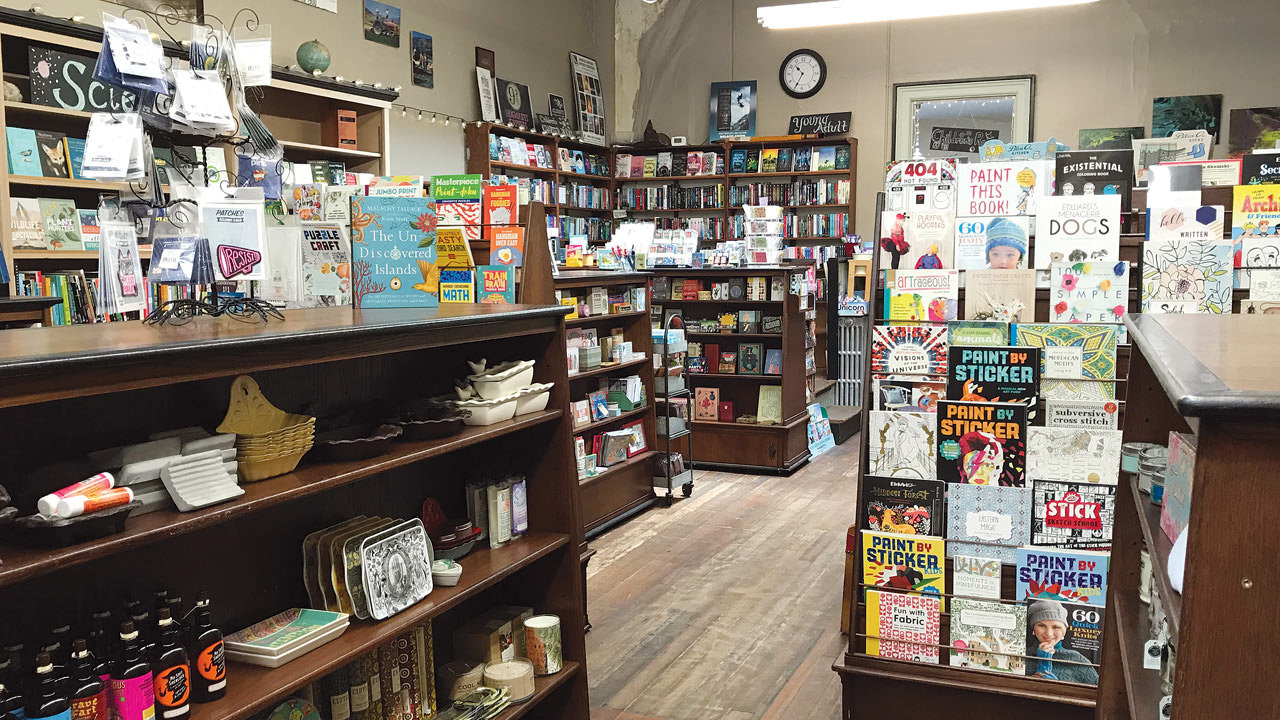 The bookstore is filled with novels, activity books and gifts.