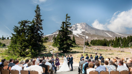 Views of Mt. Hood on the patio of Timberline Lodge. Photo Courtesy Timberline Lodge