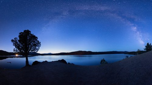The milky way over a lake