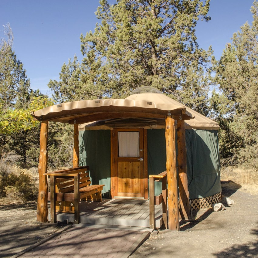 A yurt at a park