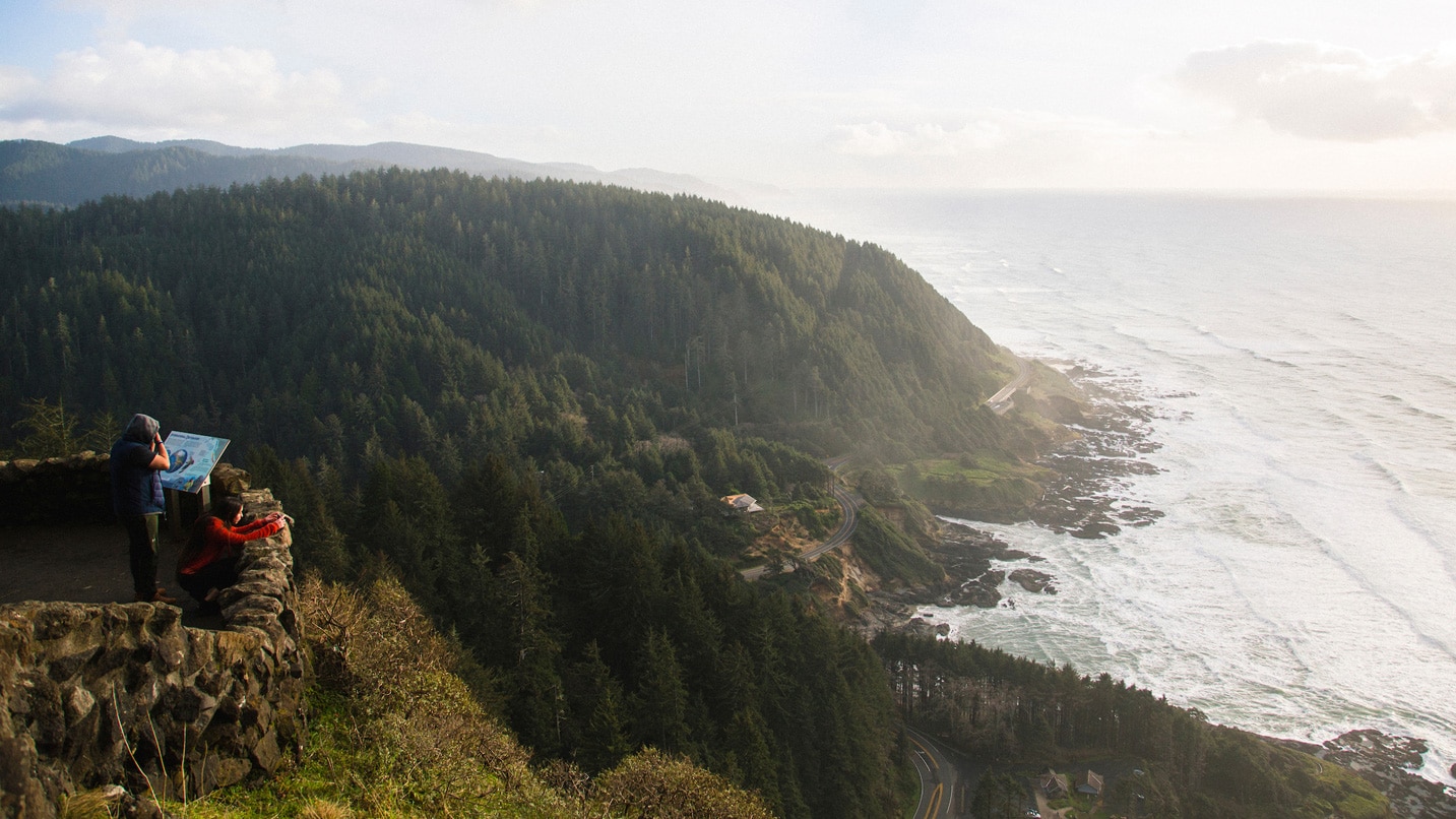 People at a cliffside overlook