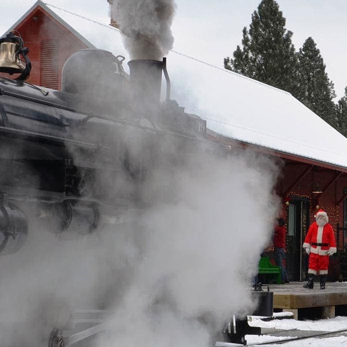 Santa waits to board the Sumpter Valley Railroad