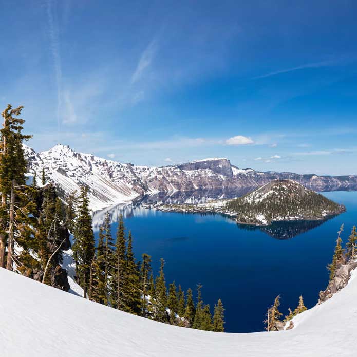 Snow covered Crater Lake