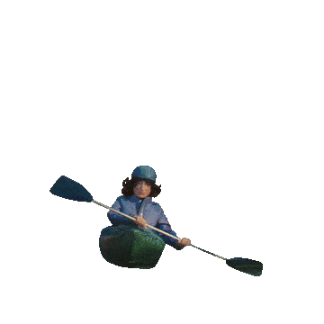 animation of a person kayaking