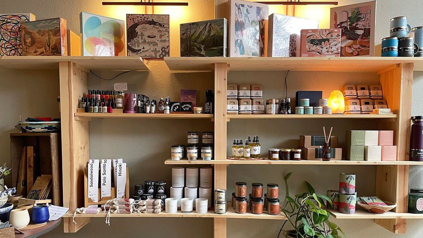 store shelves filled with artisan products