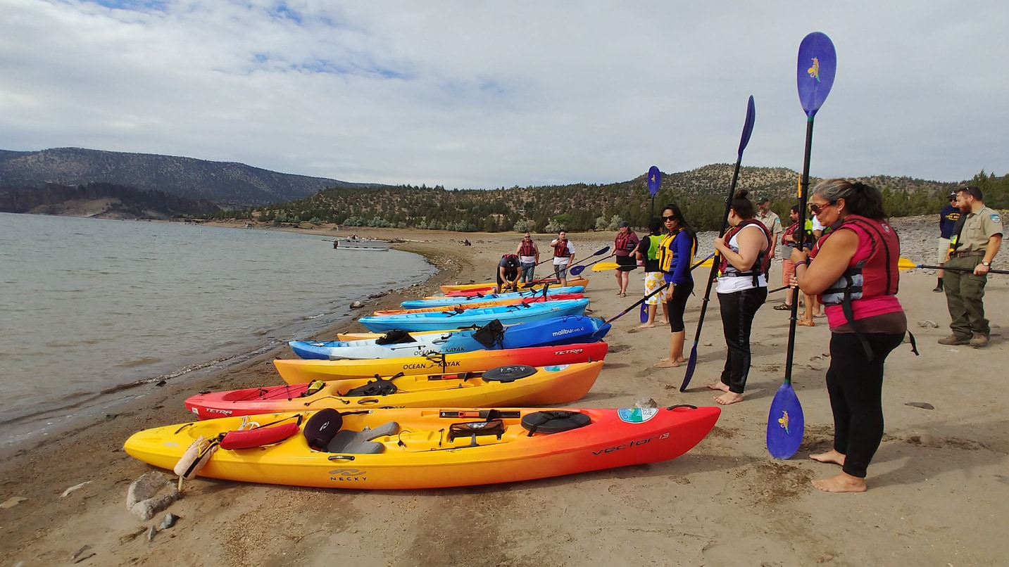 Learn to kayak on a guided tour at Prineville Reservoir State Park during the warmer months.