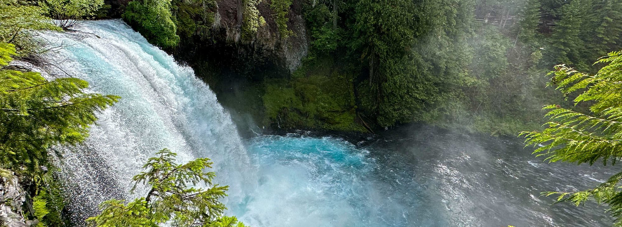 view of a large waterfall
