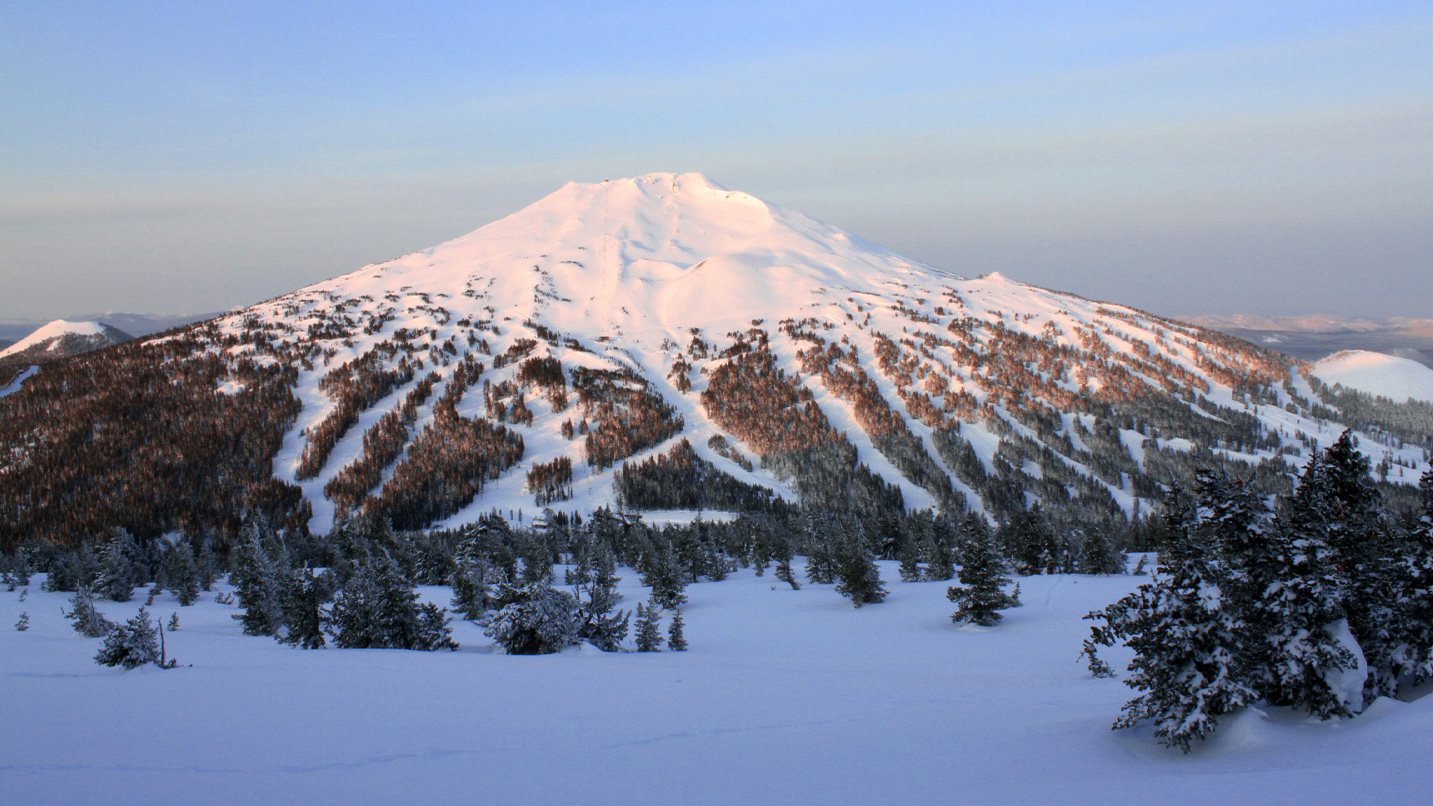 A snow-capped mountain.