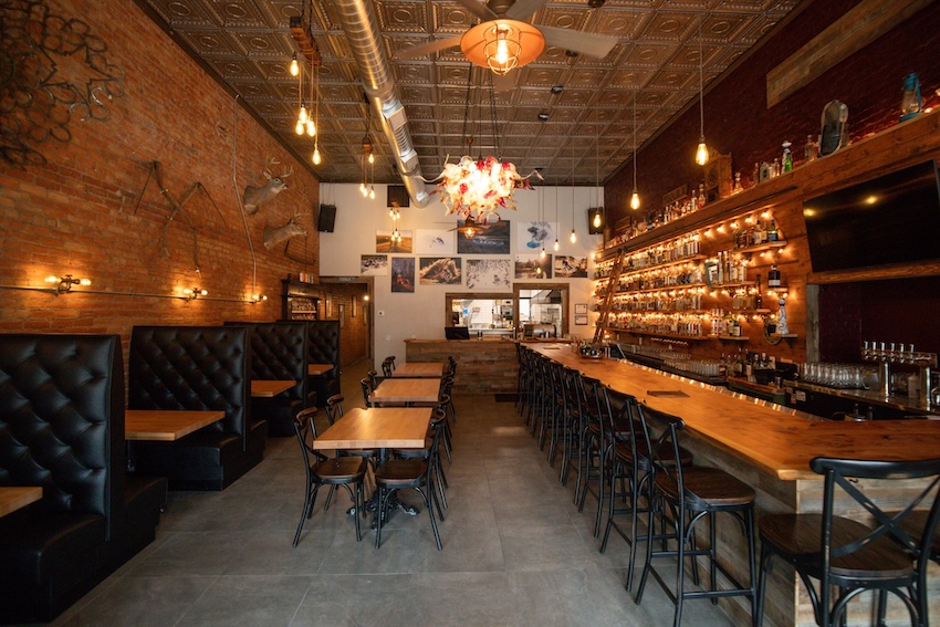 Modern wood interior of The Cabyn.